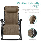 Cushioned Oversized Zero Gravity Recliner with Side Tray