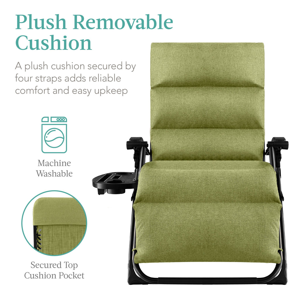 Cushioned Oversized Zero Gravity Recliner with Side Tray