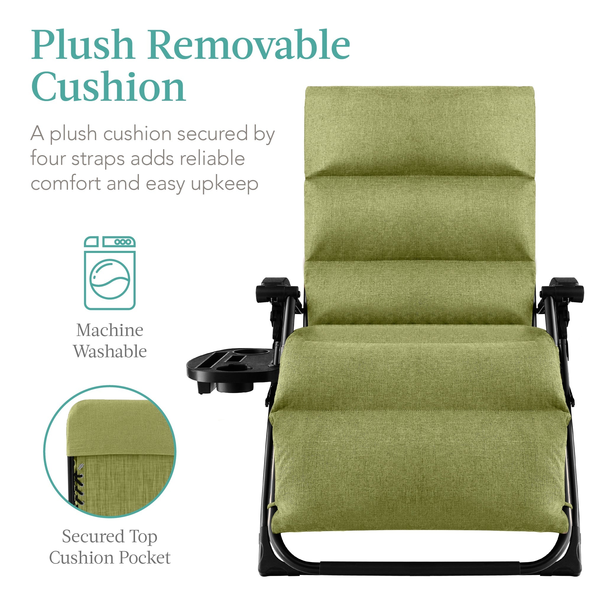 Cushioned Oversized Zero Gravity Recliner with Side Tray