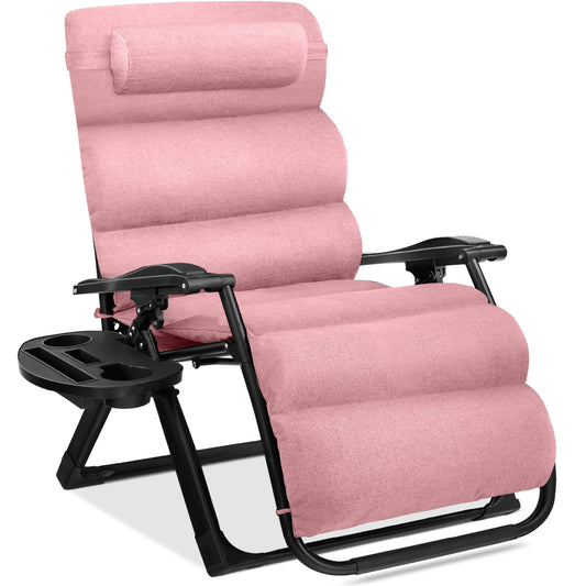 Oversized Zero-Gravity Folding Outdoor Recliner with Removable Cushion – Ultra-Comfort Outdoor Lounger