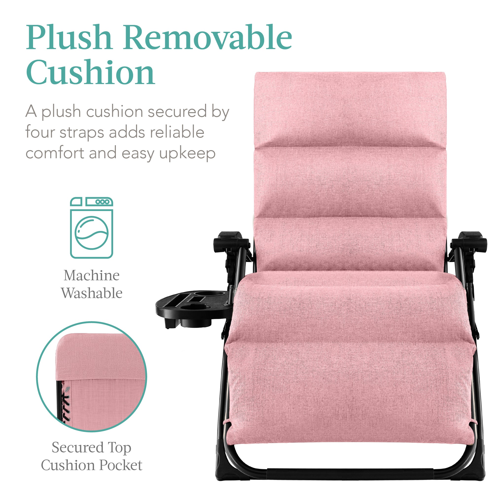 Oversized Zero-Gravity Folding Outdoor Recliner with Removable Cushion – Ultra-Comfort Outdoor Lounger