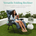 Cushioned Oversized Zero Gravity Recliner with Side Tray