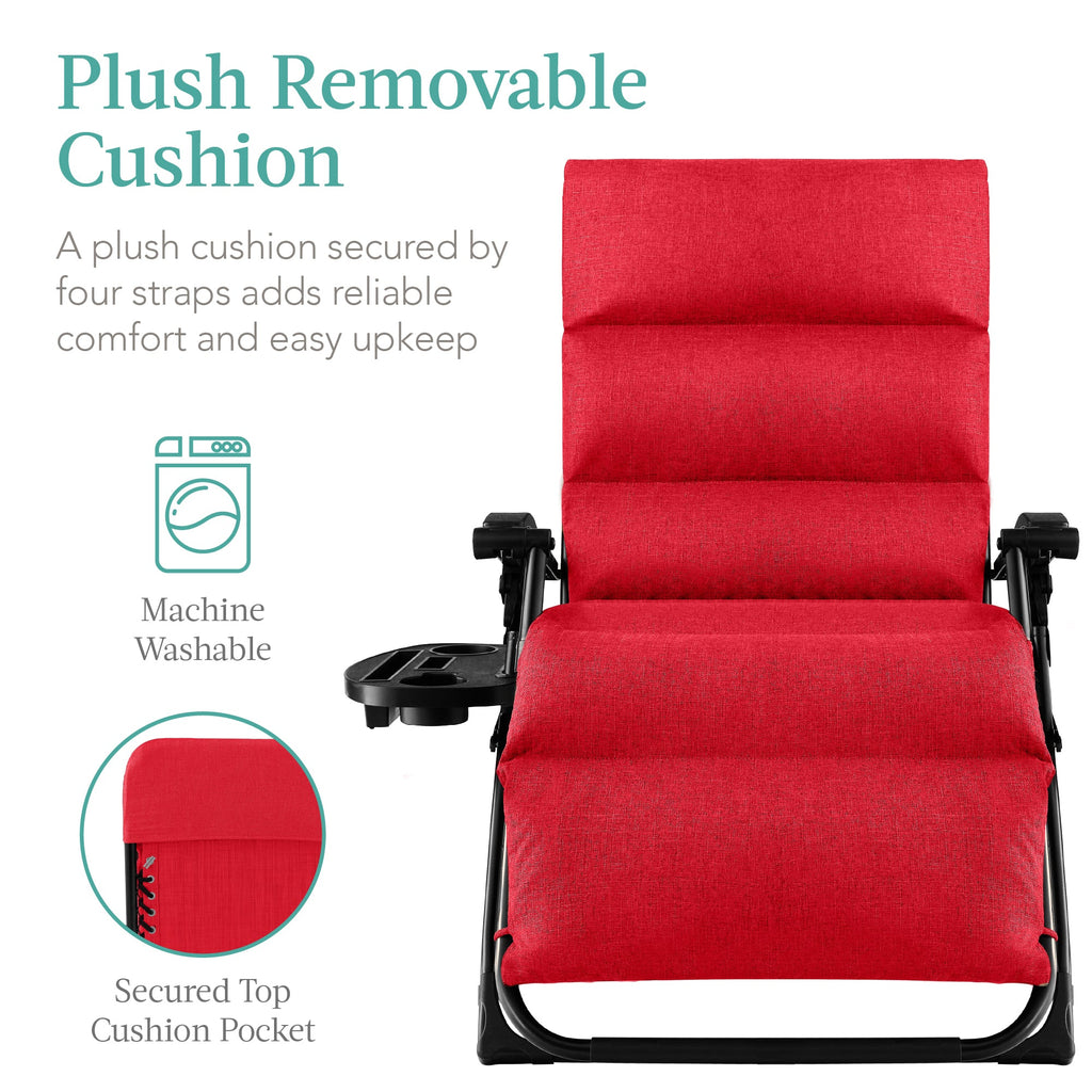 Cushioned Oversized Zero Gravity Recliner with Side Tray