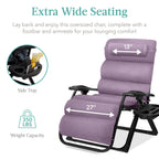 Cushioned Oversized Zero Gravity Recliner with Side Tray