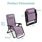 Cushioned Oversized Zero Gravity Recliner with Side Tray