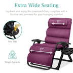 Cushioned Oversized Zero Gravity Recliner with Side Tray