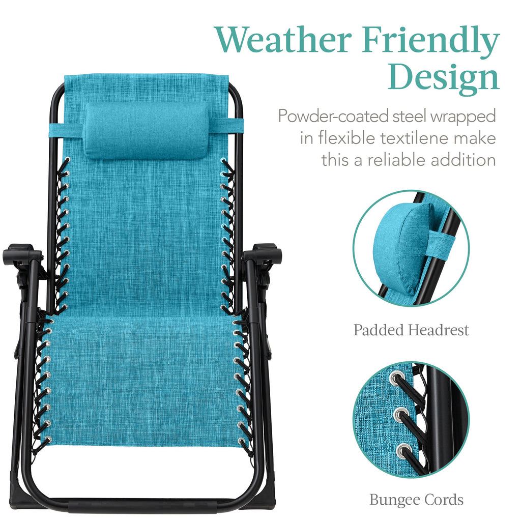 Cushioned Oversized Zero Gravity Recliner with Side Tray