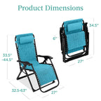 Cushioned Oversized Zero Gravity Recliner with Side Tray