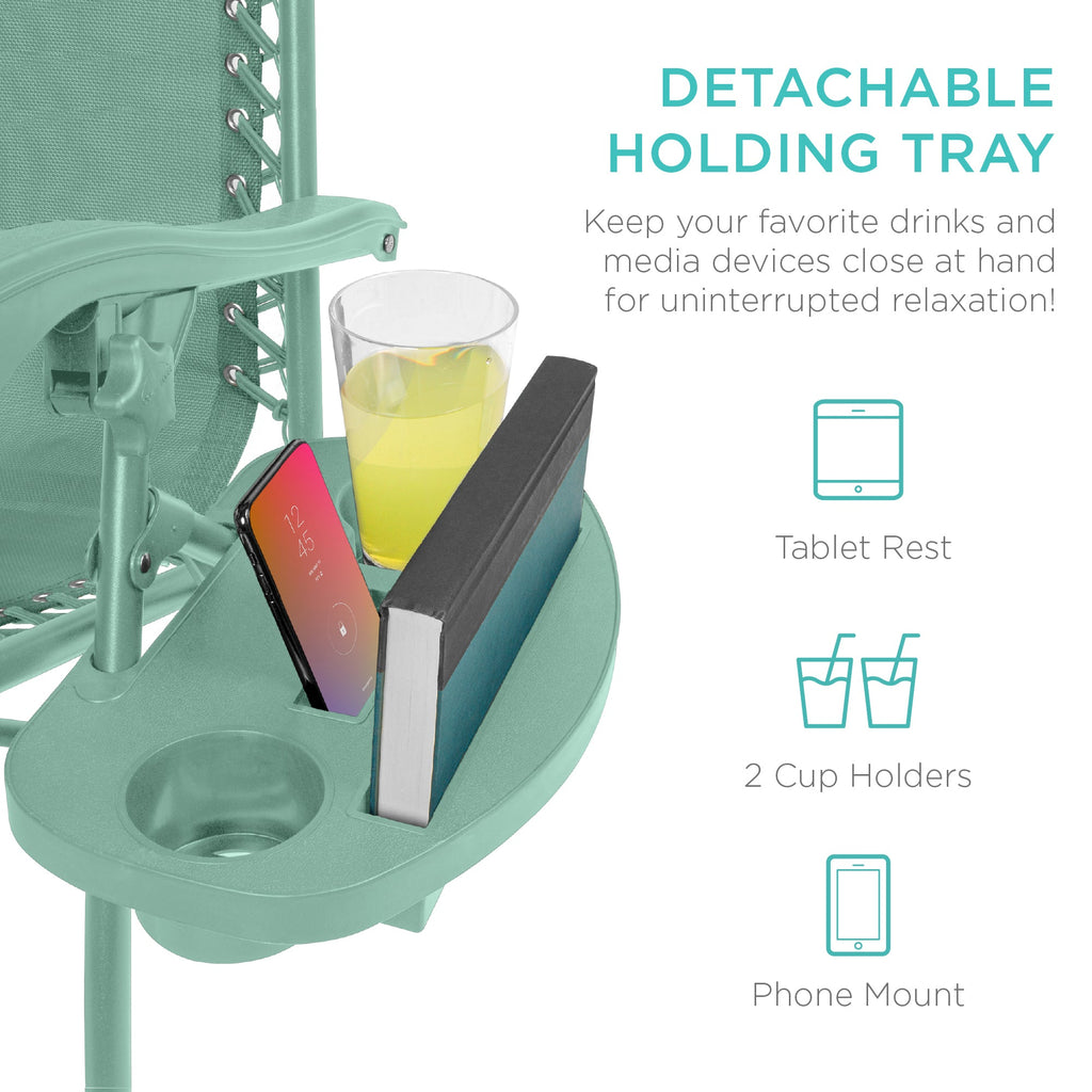 Zero Gravity Recliner Chairs - Set of 2 with Cup Holder Trays
