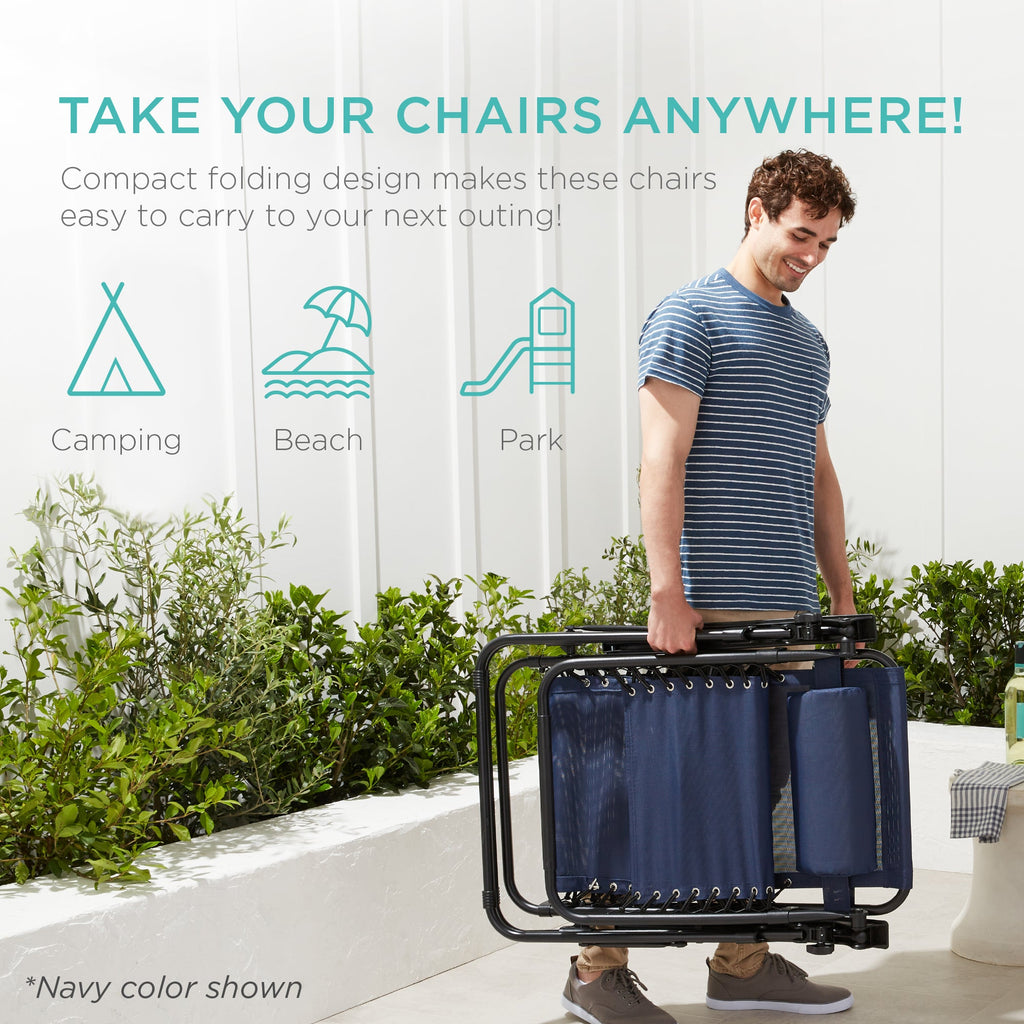 Zero Gravity Recliner Chairs - Set of 2 with Cup Holder Trays
