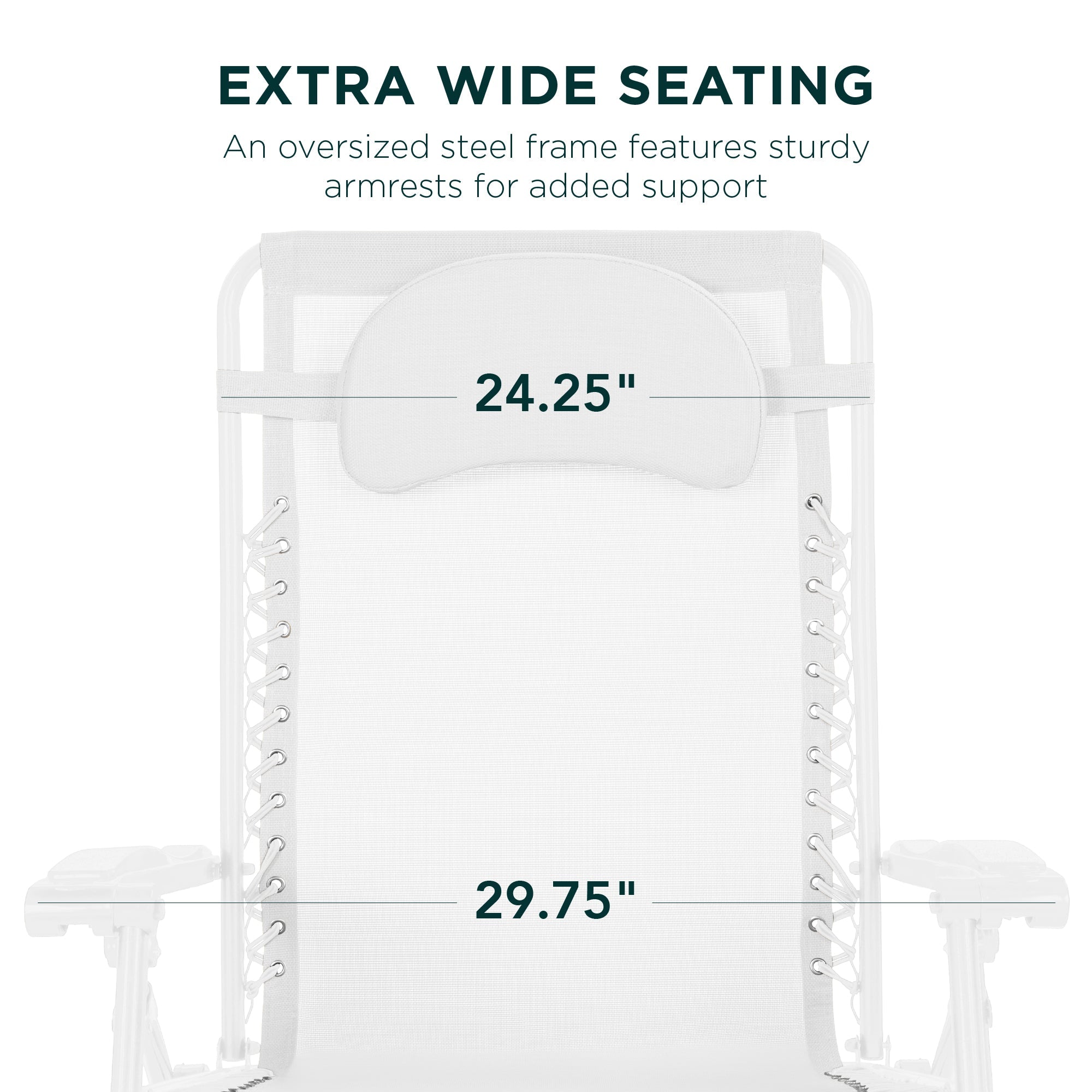 Oversized Zero-Gravity Recliner Lounger with Cup Holder and Plush Pillow