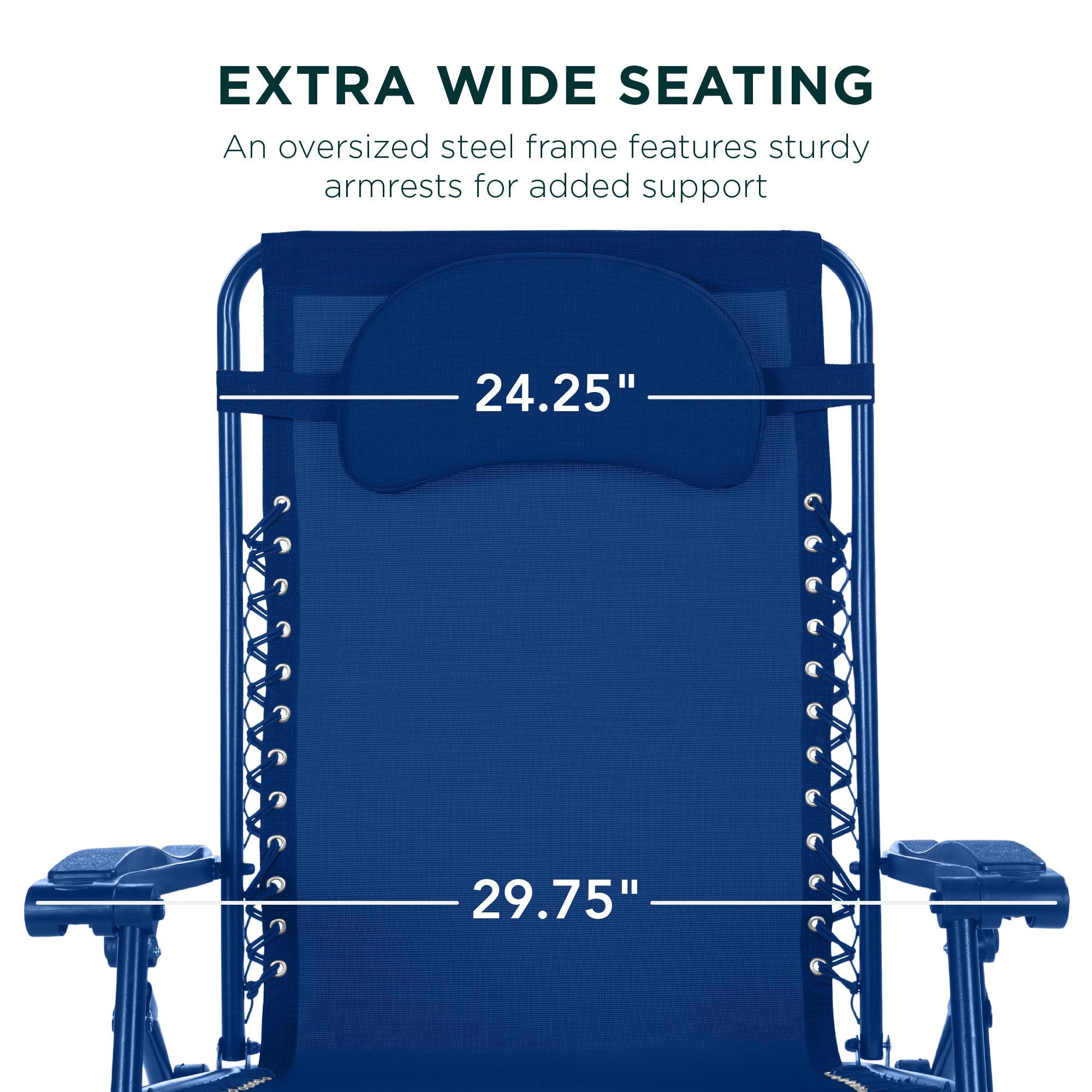 Oversized Zero-Gravity Recliner Lounger with Cup Holder and Plush Pillow