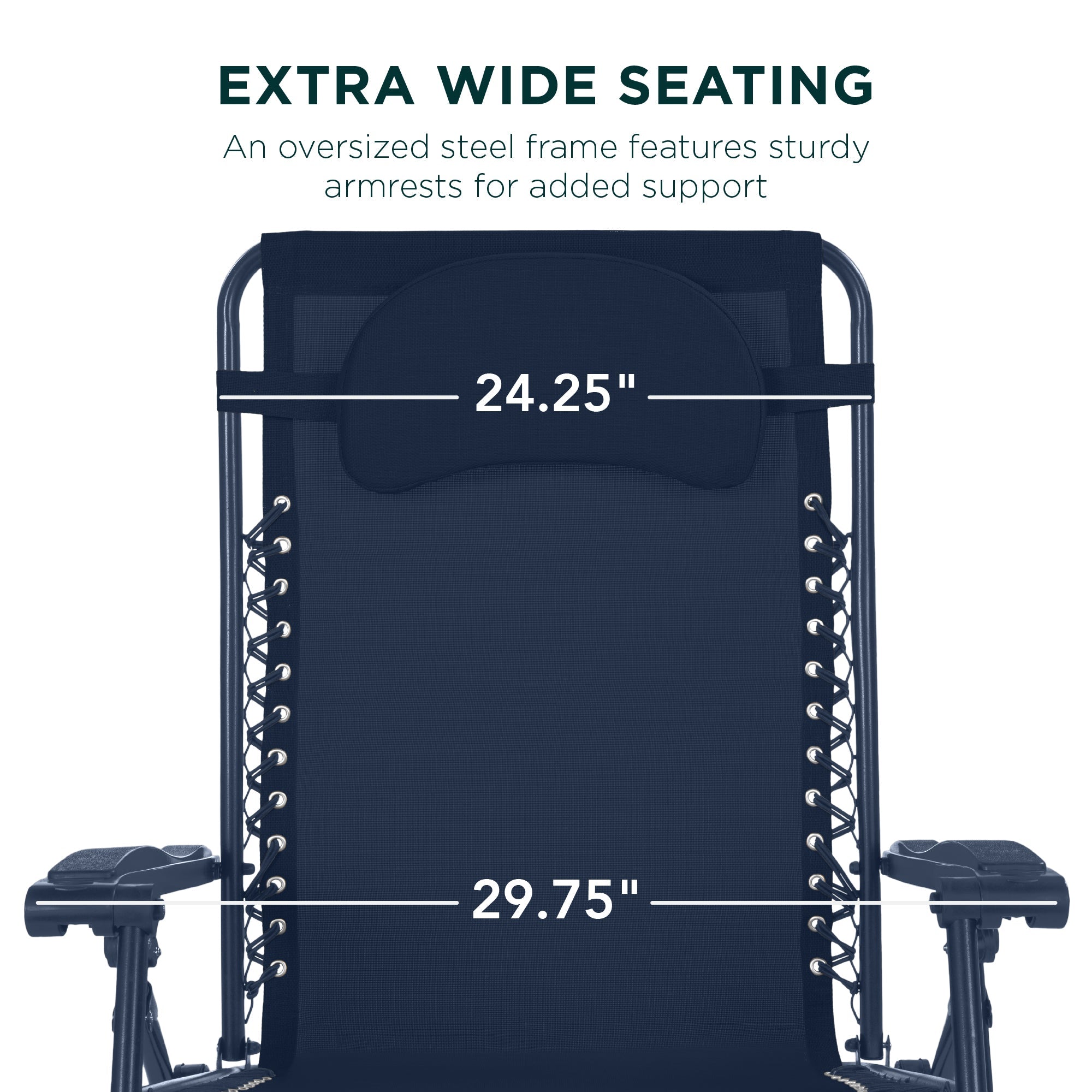 Oversized Zero-Gravity Recliner Lounger with Cup Holder and Plush Pillow