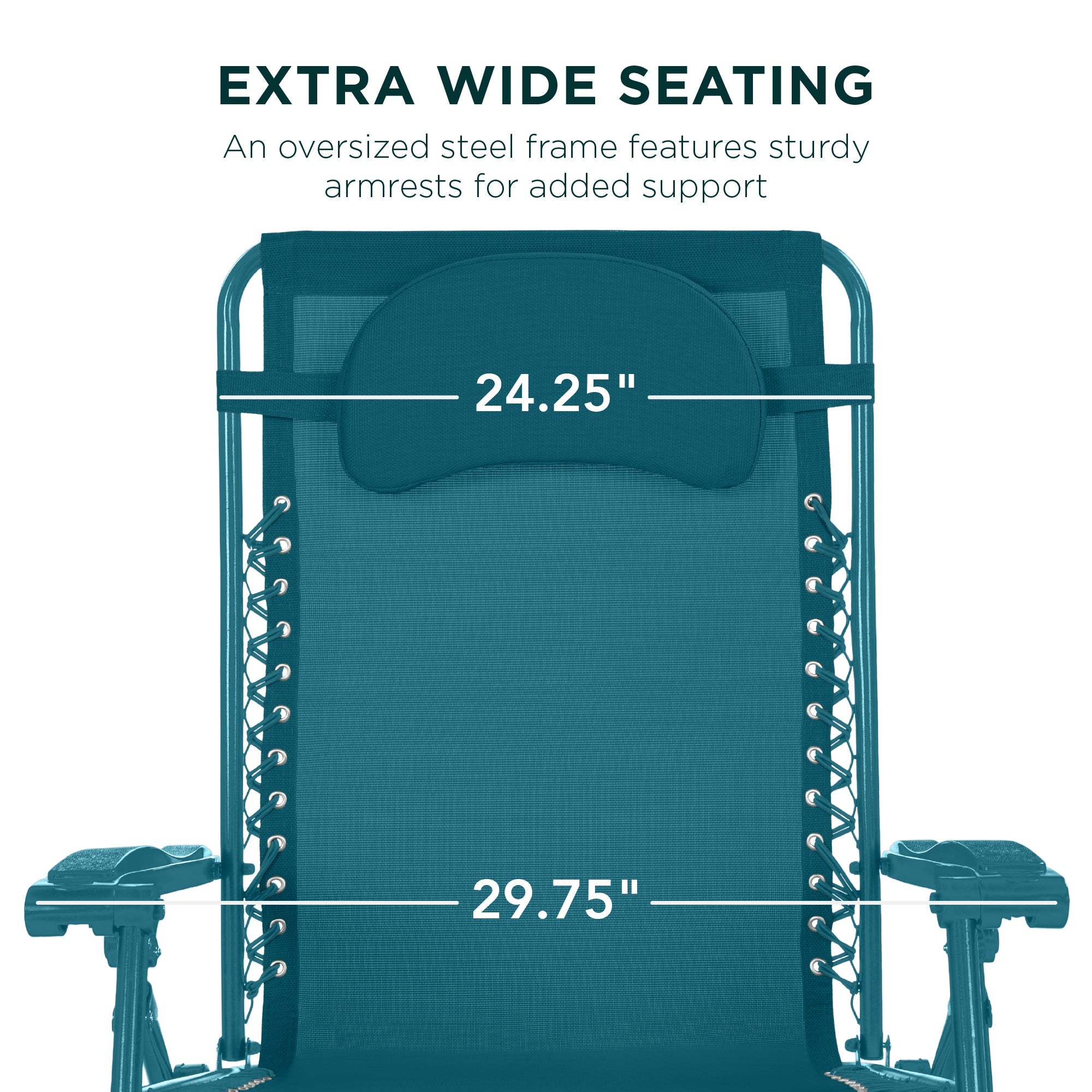 Oversized Zero-Gravity Recliner Lounger with Cup Holder and Plush Pillow