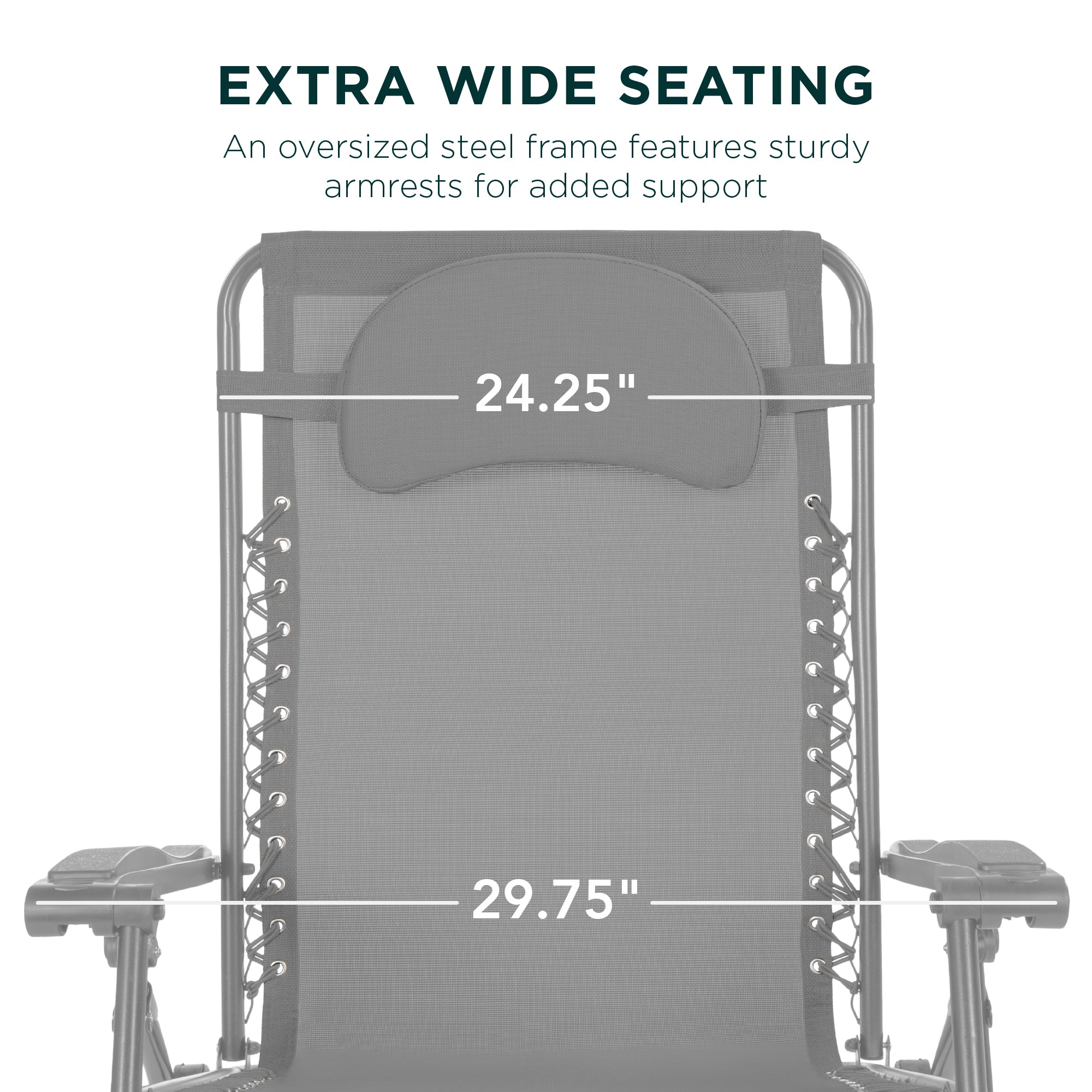 Oversized Zero-Gravity Recliner Lounger with Cup Holder and Plush Pillow