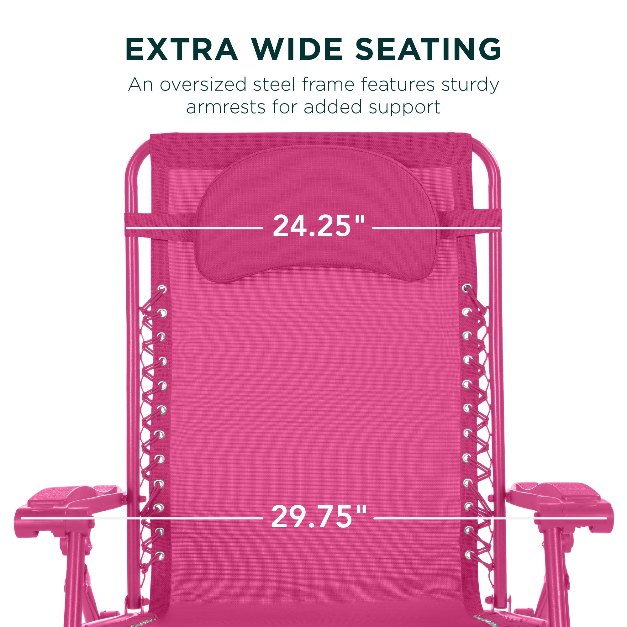 Oversized Zero-Gravity Recliner Lounger with Cup Holder and Plush Pillow