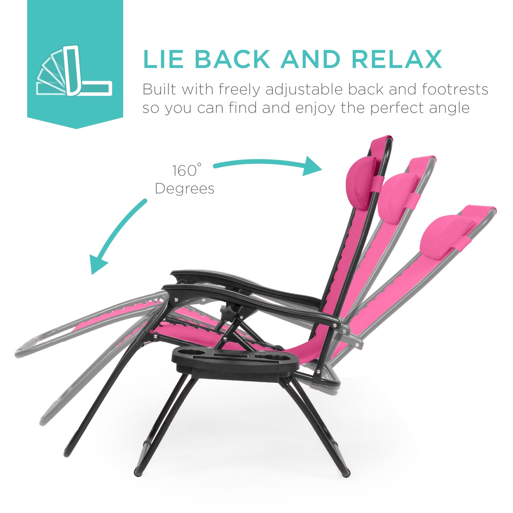 Zero Gravity Recliner Chairs - Set of 2 with Cup Holder Trays