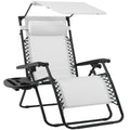 Foldable Zero-Gravity Patio Recliner with Canopy and Side Tray – The Ultimate Outdoor Lounge Chair