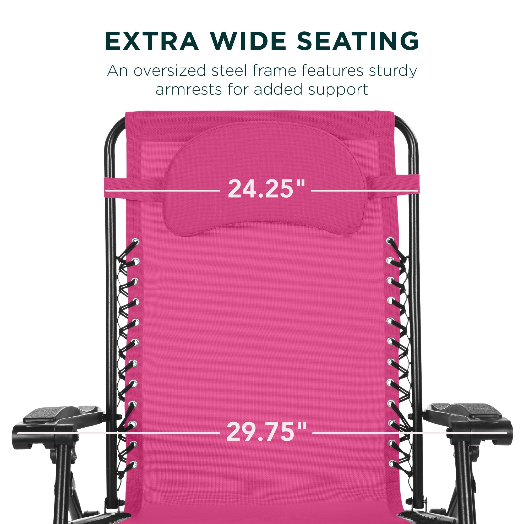 Oversized Zero-Gravity Recliner Lounger with Cup Holder and Plush Pillow