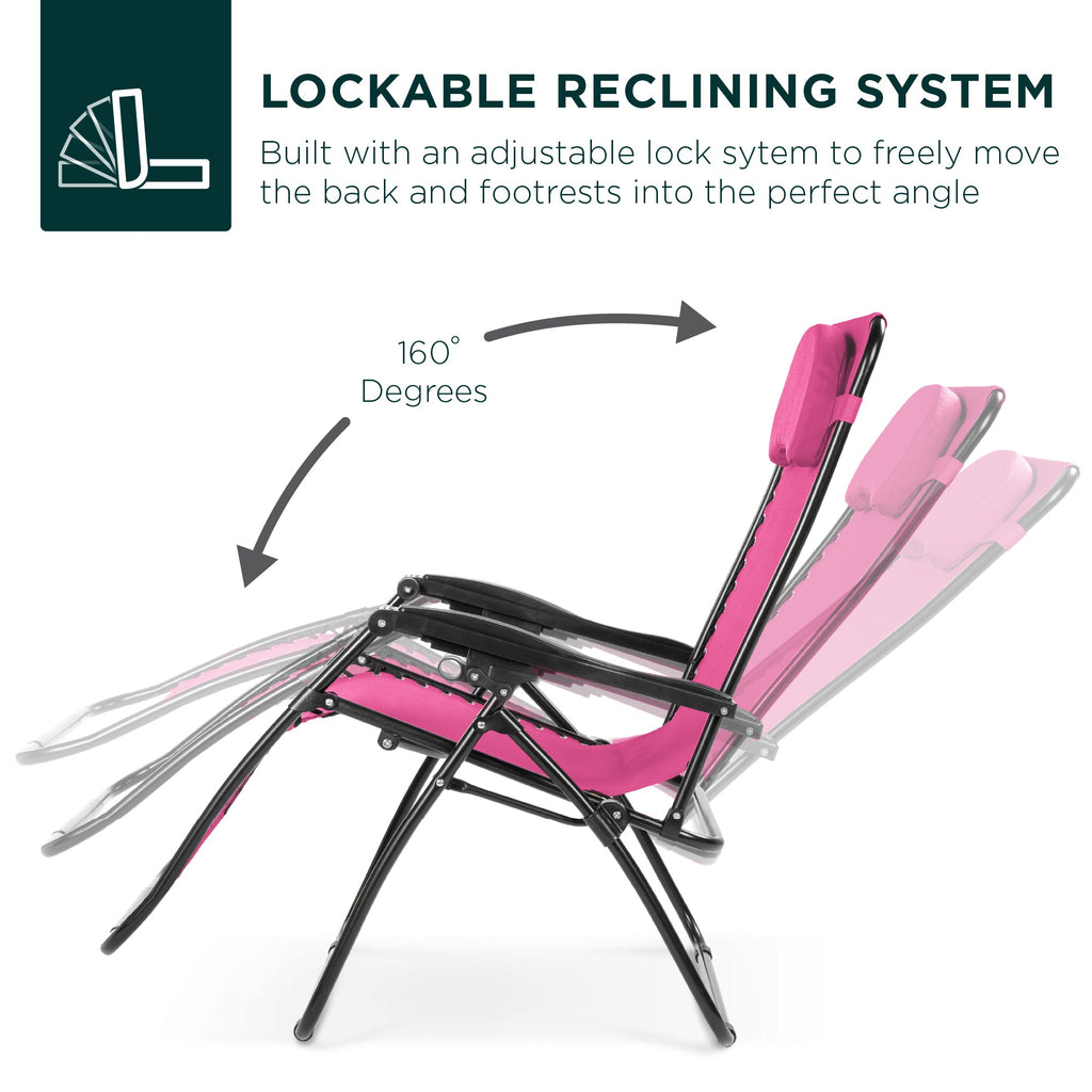 Oversized Zero-Gravity Recliner Lounger with Cup Holder and Plush Pillow
