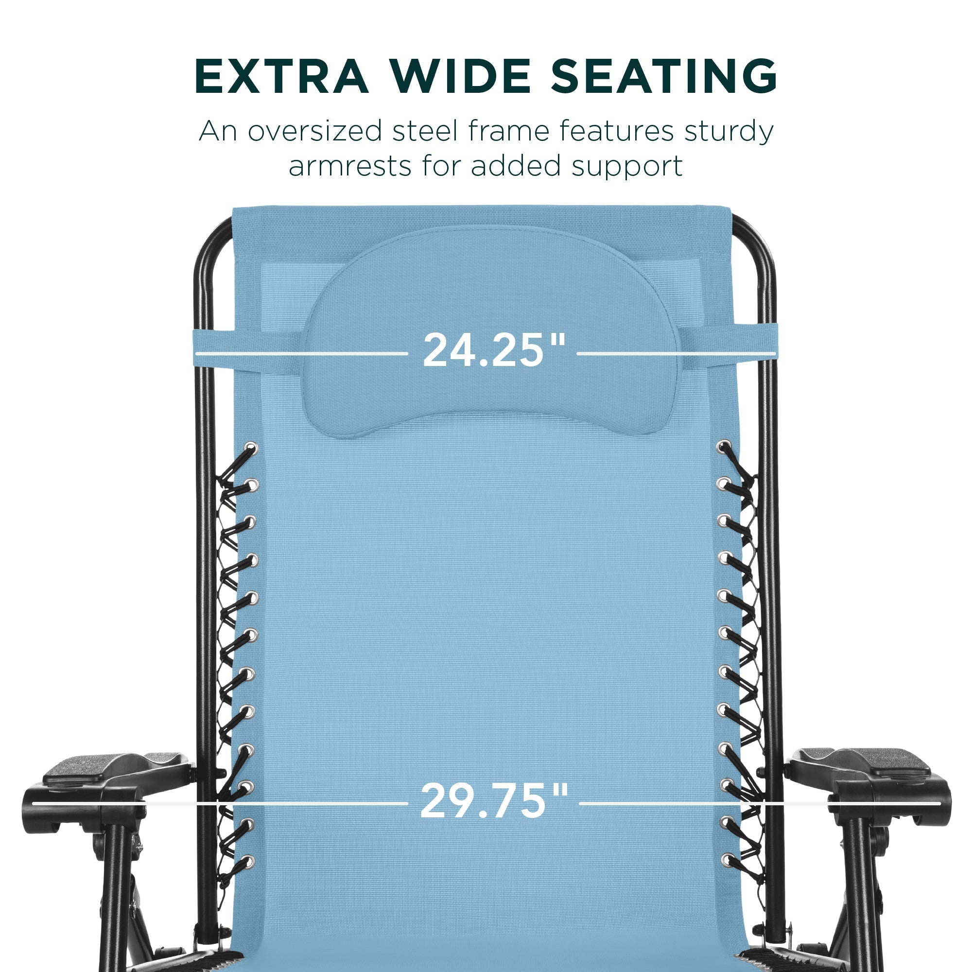 Oversized Zero-Gravity Recliner Lounger with Cup Holder and Plush Pillow