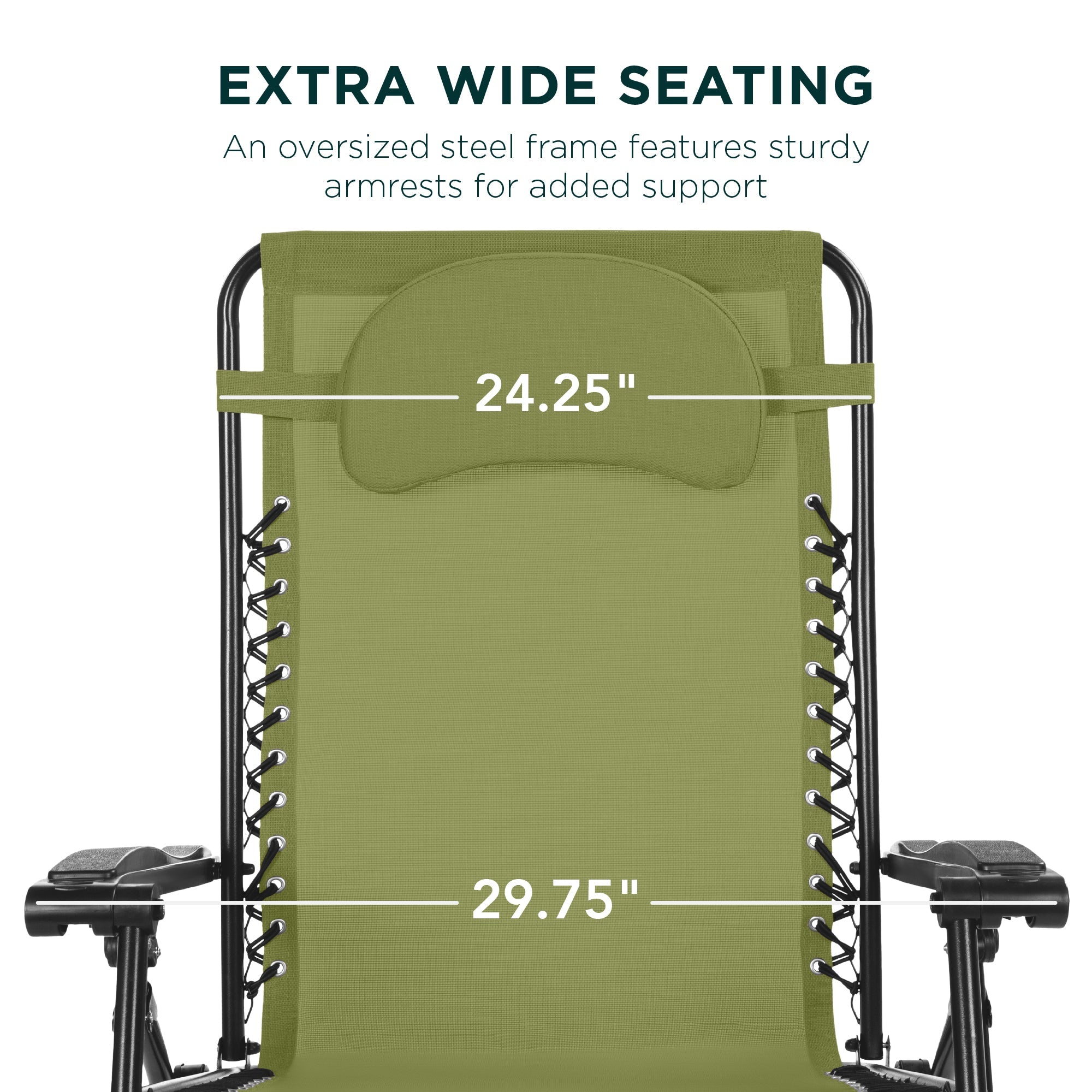 Oversized Zero-Gravity Recliner Lounger with Cup Holder and Plush Pillow