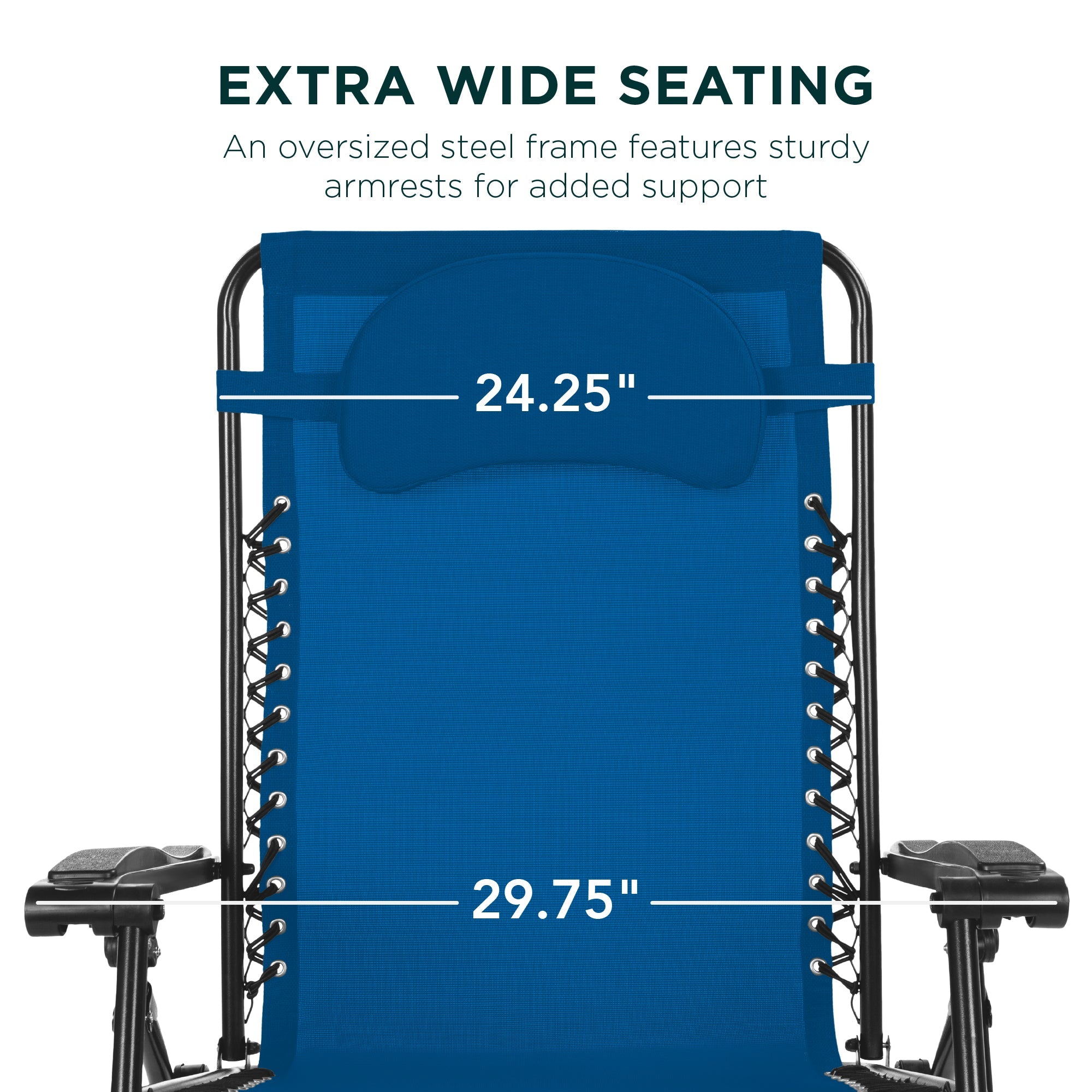 Oversized Zero-Gravity Recliner Lounger with Cup Holder and Plush Pillow
