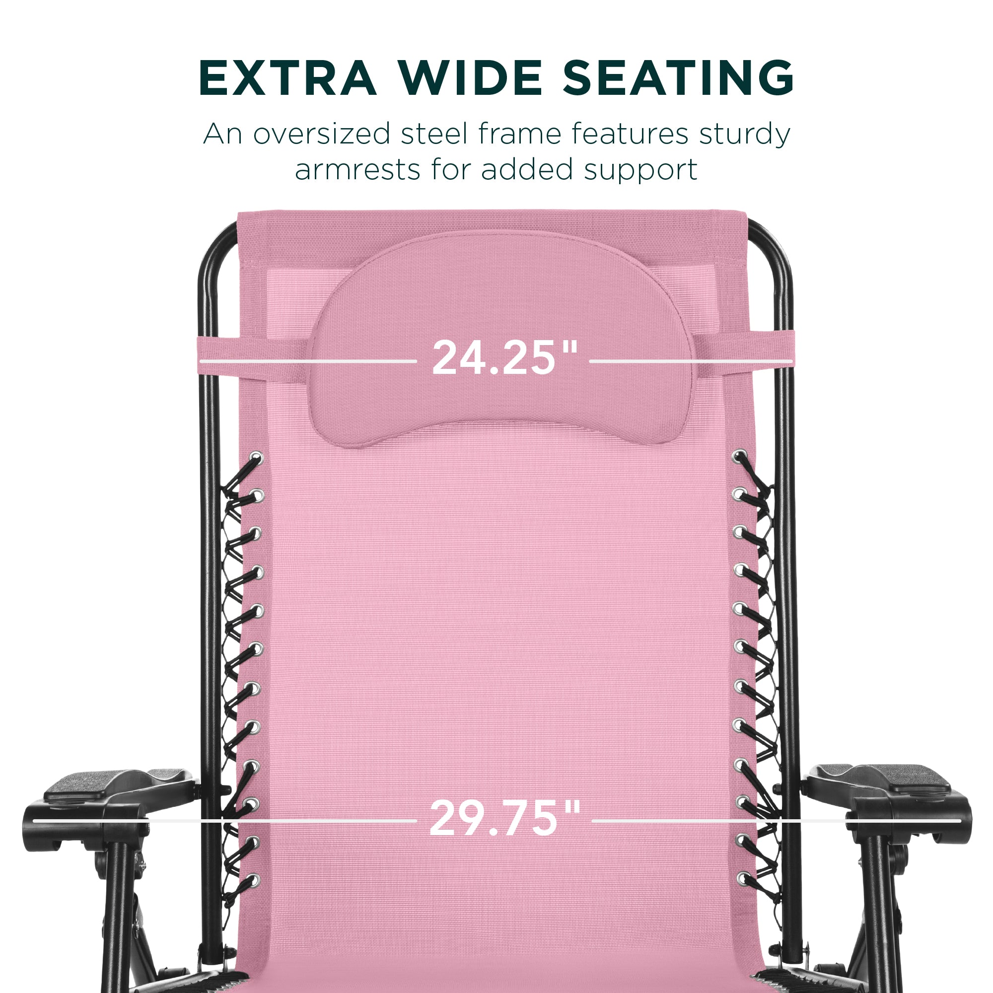 Oversized Zero-Gravity Recliner Lounger with Cup Holder and Plush Pillow